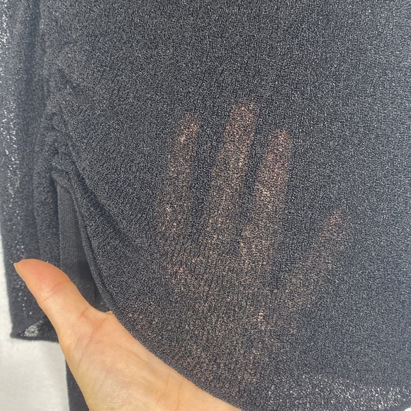 Helmut Lang Black Sheer Long Sleeve Blouse size medium - Picture 6 of 13